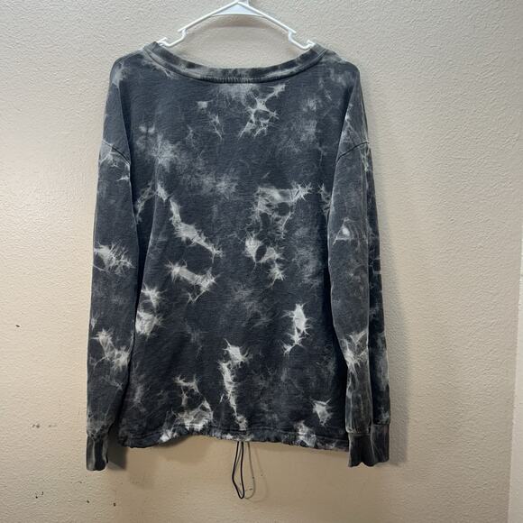 Jane & Delancey Tie-Dye Sweatshirt Black Pullover Long Sleeve Sz L Crewneck - Picture 7 of 7